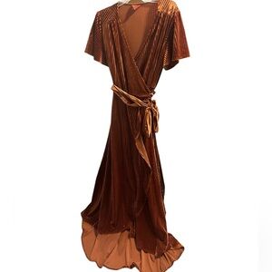 Velvet maxi hi low dress